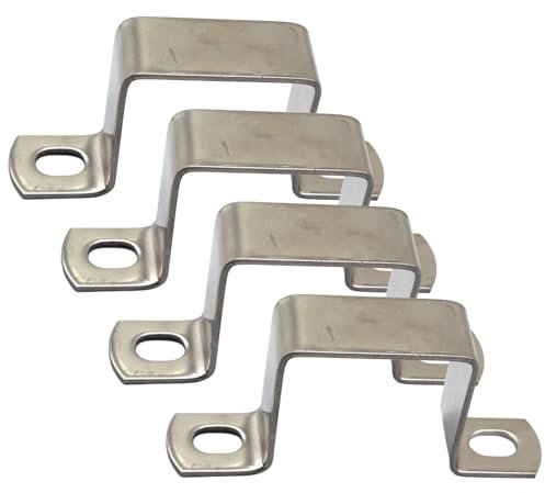 4 abrazaderas de tubo cuadradas de acero inoxidable 304 M70 x 70 en U, abrazaderas de manguera de tubo en U, abrazaderas de sillín