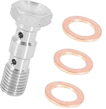 Hihaha 1 Set M10x1.25 Metric Thread Double Banjo Bolt Brake Fitting Adapter Durable Material