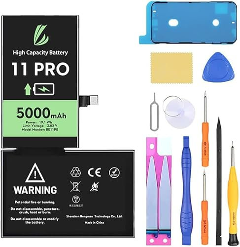 LL TRADER Akku für iPhone 11 Pro, 5000mAh Lithium-Ionen-Akku mit hoher Kapazität und Allen Reparaturwerkzeugen Neu 2024