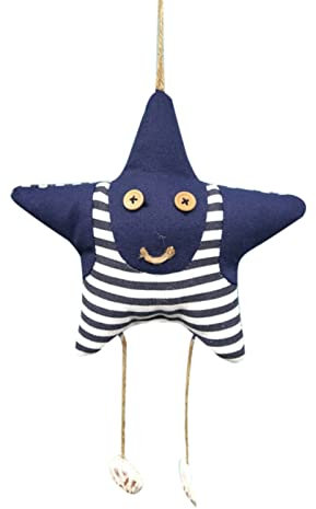 Klimmzug Stangen Outdoor handgefertigte gestreifte Stoffdekoration Anhänger Wanddekoration Anhänger Wohnzimmer Schränke Vintage (Navy, One Size)