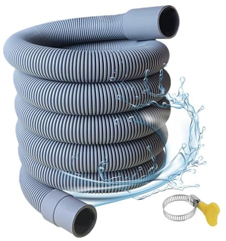 Dehumidifier Hose for Drainage, Extension Hose for Dehumidifier Drain, Flexible Hose with Rubber Adapter and Connection Clamp, Hose Replacement for Most Dehumidifiers
