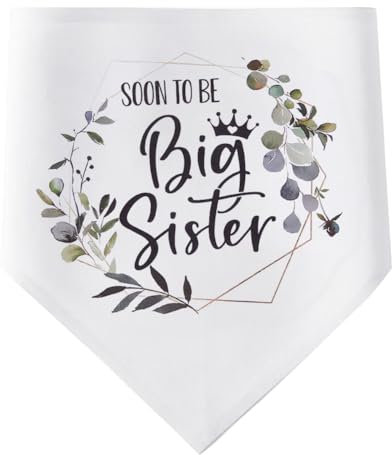 CRASPIRE Hundehalstuch Soon to Be Big Sister Für Hochzeiten Haustier Halstuch Weißes Blatt Dreieckig Haustier Hundeschal Verlobung Hochzeitsankündigung Foto Requisiten Halsbänder Zubehör