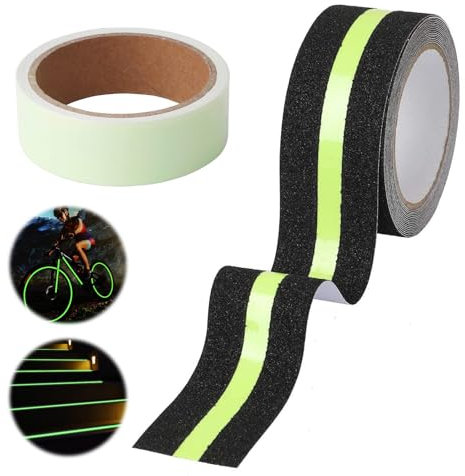 FairyPeach Adesivi Fluorescenti, Nastro Adesivo Fluo, Nastro Antiscivolo per Gradini, Strisce Adesive Antiscivolo, Set di Nastro Adesivo Fluorescente, Nastro Adesivo Colorato, Adesivo Luminoso