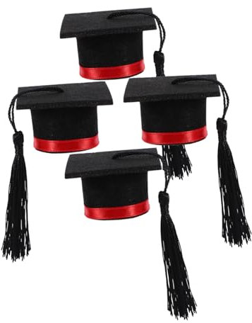 COLLBATH 4pcs Mini Graduation Cap Wine Bottle Topper Graduation Party Bottle Cap Decoration Tiny Hats