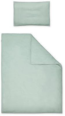 Ehrenkind® Bettwäsche-Set Feinbiber | 100% Bio-Baumwolle | Standard 100 by Oeko-TEX | 100x135cm + 40x60cm Jade | Bettwäsche 135x100