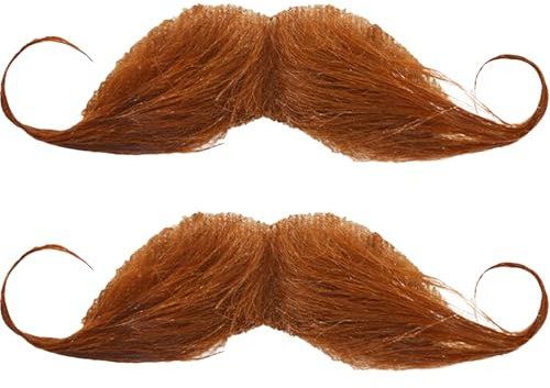 2 Stück Schnurrbart zum Ankleben,schnauzer zum ankleben,Falscher Fake Bart,Schnurbart Kleben Selbstklebend,Fake Beard,Moustache Detektiv 80er Fasching Oberlippenbart Cosplay Kostüm für Halloween Party