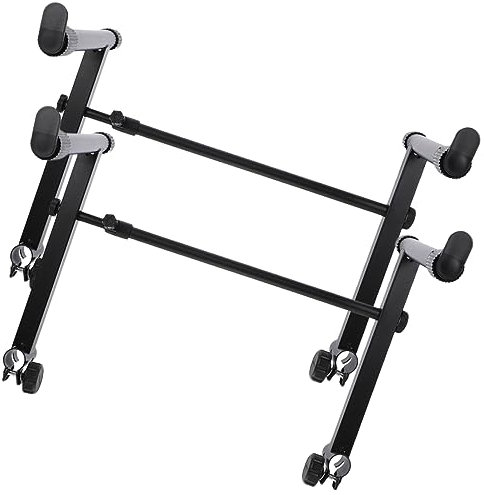Generisch 2 Sätze Tastatur-erhöhung Halterung Steigleitung Stand Ergonomisch Schlüssel Tastaturständer Für Computer Tastaturständer Für Den Desktop Midi-tastatur Doppelt Eisen Black