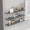 Euro Tische 70cm Glas Wandregal Grauglas- Glas Regal für Badezimmer in verschiedenen Größen - Grauglas Duschregal mit 6mm ESG Sicherheitsglas und Metallhaltern Montiert