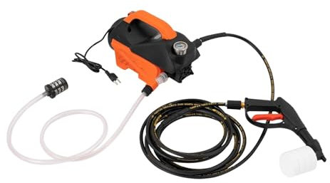 110V 8A Portable High-Pressure Car Washer - 1300W Induction Brushless Motor, 8L/min Electric Cleaner
