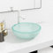 Vasque à Poser Salle de Bain Maison Lavabo rond Évier Lave-Mains de Salle d'eau Vasque a Poser en Verre trempé Moderne, 35x12 cm Dépoli
