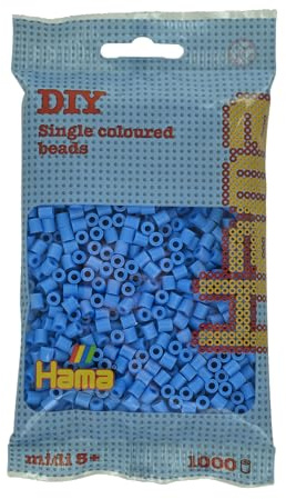 Hama Beads Bag | Approx. 1000 Midi Fuse Beads | Mosaic Decoration Arts & Craft for Creative Children Ages 5+ | Bright Blue