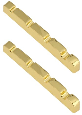 Briny River 2pcs 4-String Electric Bass Slotted Brass Nut for 4-String Electric Bass Guitar 42x3mm