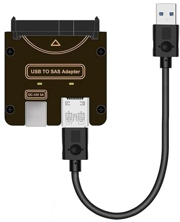 Sintech SAS to USB 3.0 Adapter Card, USB 3.0 Type A SAS SATA Hard Drive Enclosure Reader for 2.5 3.5 Inch HDD SSD