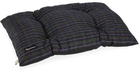 Romneys Hundekissen New Tartan 70 x 100 cm – großes Liegekissen für Hunde - Baumwolle, leichte Polyesterfüllung - Waschbar bei 30 °C (blau-kariert)