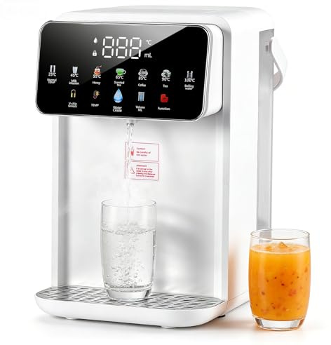 3.5L Instant Hot Water Dispenser,7 Temp Settings(25-100°C)&8 Cup Sizes,3s Rapid Heat Hot Cup Water Dispenser with Removable Tank,Safety Lock,LED Touchscreen&Night Light