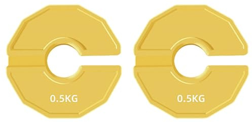 muqeu 2Pcs Gym Micro-Type Plates Dumbbell Fractional Weight Plate Rubber Fractional Weight Plates Add-on Change Yellow 0.5KG