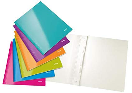 Chemise à lamelle WOW, format A4, en carton, rose - Lot de 10