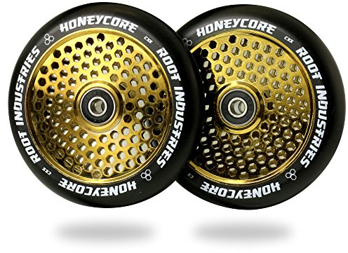 Root Industries 120 mm Honeycore Wheels, Black/Gold