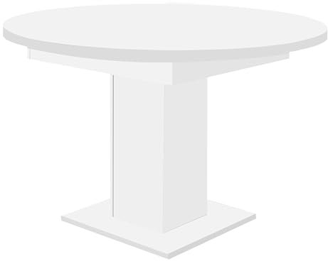 möbelando Esstisch >Judd< in weiß matt - 104x76x104cm (BxHxT)