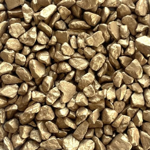 Eurosand Farbsteine, Dekosteine, Goldsteine. Körnung ca 9-13 mm metallic 5 KG. Farbe: Gold -39