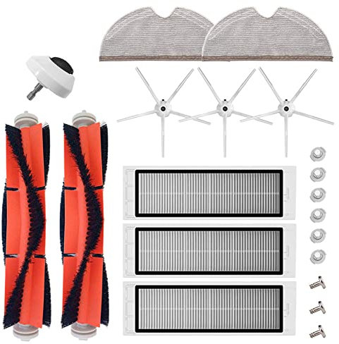 Accessoires pour Xiaomi MI Robot Mijia Roborock S6 S50 S51 Pièces de Rechange pour aspirateur Roborock 2 Pack de brosses principales, filtres Hepa, brosses latérales, Chiffons de Nettoyage