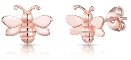 Philip Jones Rose Gold Plated Bumble Bee Earrings