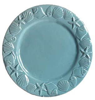 GICOS SRL Vassoio in Ceramica FRUTTIERA col. Blu 30 CM Decoro Marino Mare
