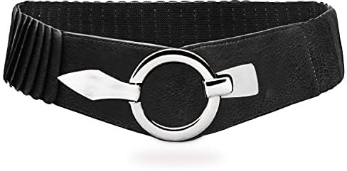 Gloop 6cm breiter Damen Gürtel Elastischer Taillengürtel, Hüftgürtel Stretch Gürtel mit Hakenverschluss