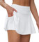 VUTRU Gonne da Tennis da Donna Gonna da Tennis a Vita Alta con Tasche Gonne da Corsa Gonna Sportiva da Golf con Pantaloni Interni Bianco XL