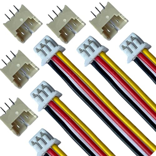 VUNIVERSUM 20x Stück 3Pin 1.25 SH 1.25mm Micro JST Stecker inkl. 20cm 26AWG Elektronik Kabel + Buchse Lose Modellbau DIY BRY (20x Sätze)