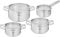 Tefal Nordica Batterie de cuisine 8 pièces Casserole 16 cm + Faitouts 18/20/24 cm en acier inoxydable + Couvercles verre, Becs verseurs, Egouttage facile, Induction H852S855