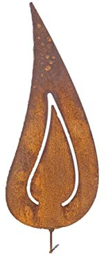 terracotta-toepfe-de Flamme 30 cm hoch mit Schraubgewinde in Edelrost Deko für innen und außen Weihnachten Advent Metall Rost