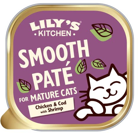 Lily's Kitchen Nourriture Humide pour Chats séniors, pâtée au Poulet, cabillaud et crevettes, Aliment Complet 19 x 85g