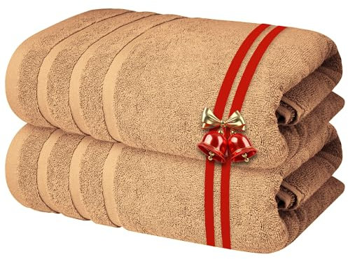 Infinitee Xclusives Bath Towels Set of 2 (70x140 cm) – 100% Soft Ring-Spun Cotton, Ultra Soft & Highly Absorbent Towels for Spa, Gym, Hotel & Everyday Bathroom Use |Cosmic Sand|