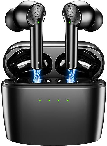 Mysic J8 Bluetooth 5.3 In Ear Kopfhörer mit 4 ENC Mikrofon, 42 Std Spielzeit, USB-C Ladekoffer, Kabellose Kopfhörer Noise Cancelling Earbuds, IPX7 Sport Ohrhörer Joggen Schwarz