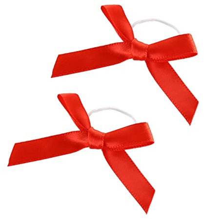 50 piccoli fiocchi, fiocchi di raso, fiocchi regalo con elastico, nastro decorativo per confezioni regalo, bottiglia di profumo, bottiglia di vino, rosso