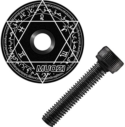 Dickly Vorderradgabel-Vorbau-Abdeckkappe, Fahrrad-Headset-Vorbau-Abdeckkappe und Schraube, 28,6 mm Gabelabdeckung, Metall, leichte, stilvolle, Schwarz