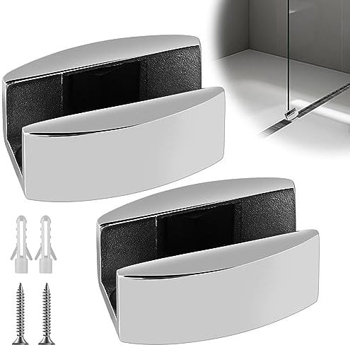 Guida a pavimento in acciaio inox, per porta scorrevole a pavimento, porta scorrevole: 2 pezzi, guida a rulli, per porte scorrevoli in vetro