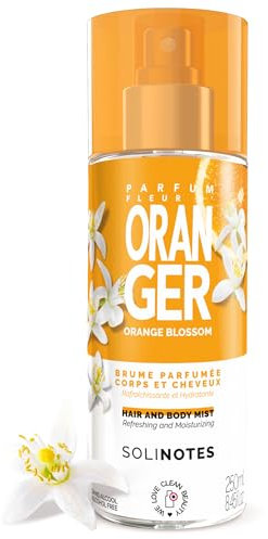 Brume Parfumee Fleur d'Oranger SOLINOTES | Parfum Rafraichissant et Hydratant - Sans Alcool | Brume Parfumee Corps et Cheveux | 250 ml