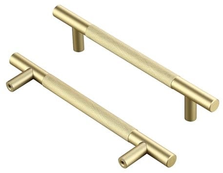 AITITAN 10 Pack Gold Cupboard Handles - 160mm Hole Spacing (210mm Length) Kitchen Cupboard Handles Gold Wardrobe Handles and Gold Drawer Handles for Cupboards Drawers