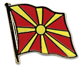 Flaggenpin Länderpin pins Nordmazedonien Flagge Fahne Anstecker Button Metall NEU Anstecknadel