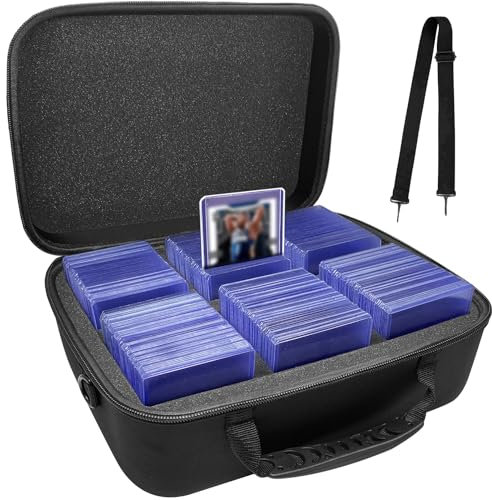 Toploaders Aufbewahrungsbox, Toploader Case für 300 35pt Toploader, Top Loader Aufbewahrung für 3 x 4 starre Kartenhalter für Trading, Toploader box mit entnehmbaren dicken Schaumstoff Slots