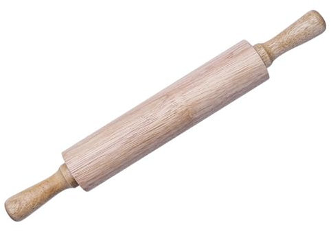 Teigroller Holz Drehbarer, Drehbarer Teigroller, Teigrolle, Holz Teigroller, Nudelholz Holz, Marzipanrolle Holz, Classic Nudelholz für Teig & Weinachten – Robuste Teigrolle mit Metallachse
