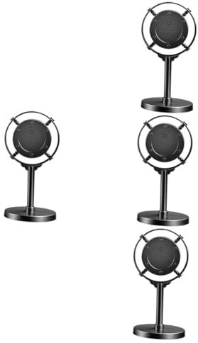 VICASKY 4pcs Retro Style Vintage Microphone Model for Parties Events and Karaoke Simulated Mic Prop for Creative Play and Home Decor