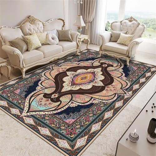 Kunsen deko Zimmer tumblr Teppich kurzflor Nicht verblassen Verschleißfester blauer floraler weicher Teppich Schlafzimmerzubehör wird nicht allergisch sein terrasse Teppich 200x300cm