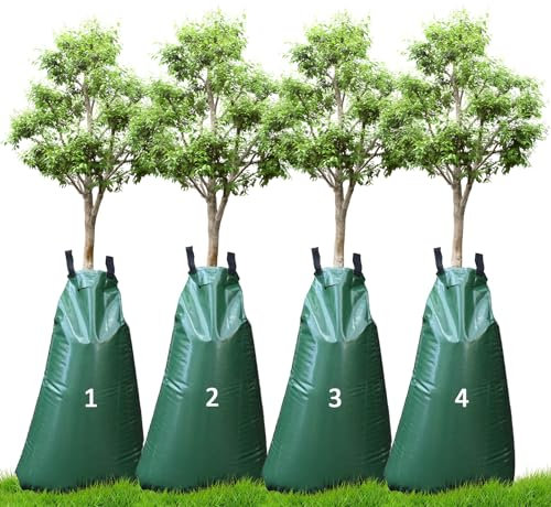 4 Bewässerungsbeutel für Bäume, 75L Bewässerungsbeutel mit langsamer Abgabe, automatische Tröpfchenbewässerung Baumbeutel UV-beständig, PVC Wassersack für Bäume Gießsack für Bewässerung im Garten(4PC)