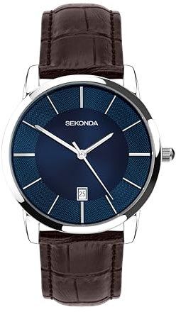 Sekonda Unisex-Erwachsene Analog Japanisches Quarzwerk Uhr mit Leder Armband 30193