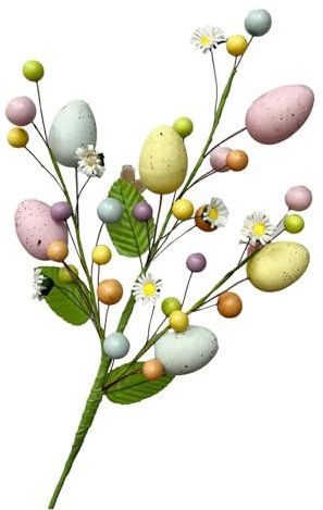 Copangle Künstliche Osterblumen | PVC Osterzweige Dekorationen | Ostern Bunte Eierbeeren Perlen Dekorationen Blumenstiele Zweige, für Zuhause Vase Arrangement Herzstück