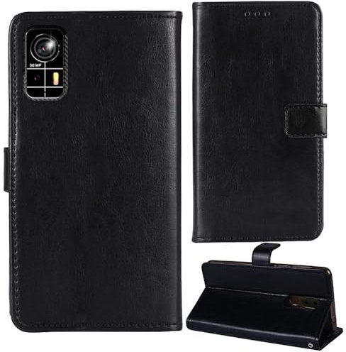 Tnviud Premium Retro Business Flip Book Stand Brieftasche Leder Tasche Schütz Hülle Handy Telefon Case Für AGM H6 / AGM H Max/AGM H6 LITE 6.56 Abdeckung Wallet Cover Etui Holder (Schwarz)