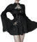 TOMETO STAR Bolero Shrug Tops for Women Goth Flare Sleeve Shrugs, Black 1, Large